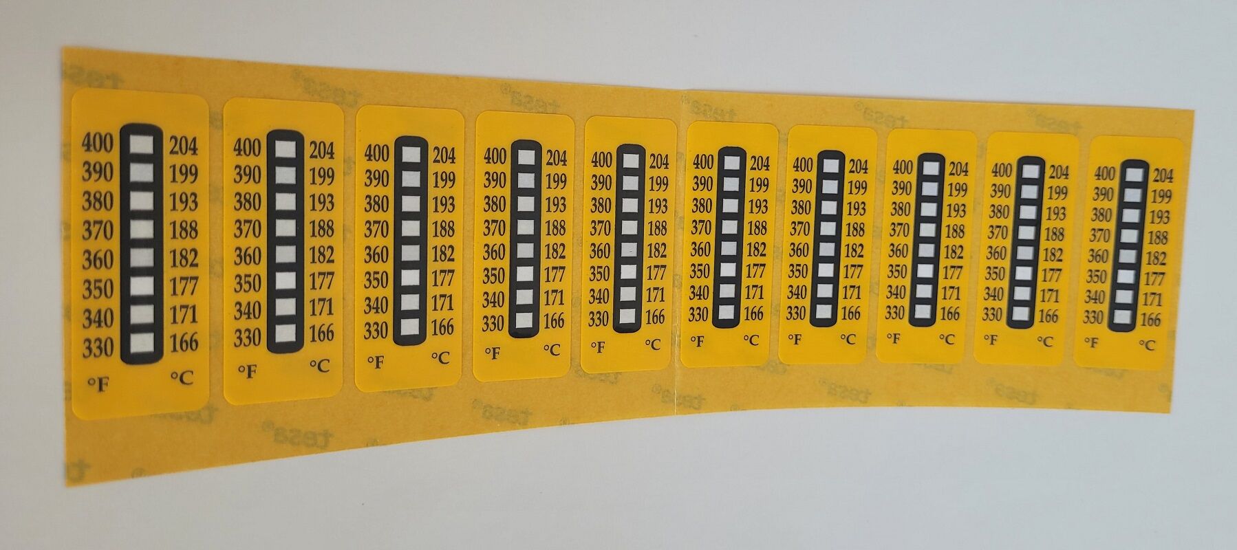 Sıcaklık Ölçüm Etiketleri 8 Değerli Seri - 10 Adet (1 Paket)