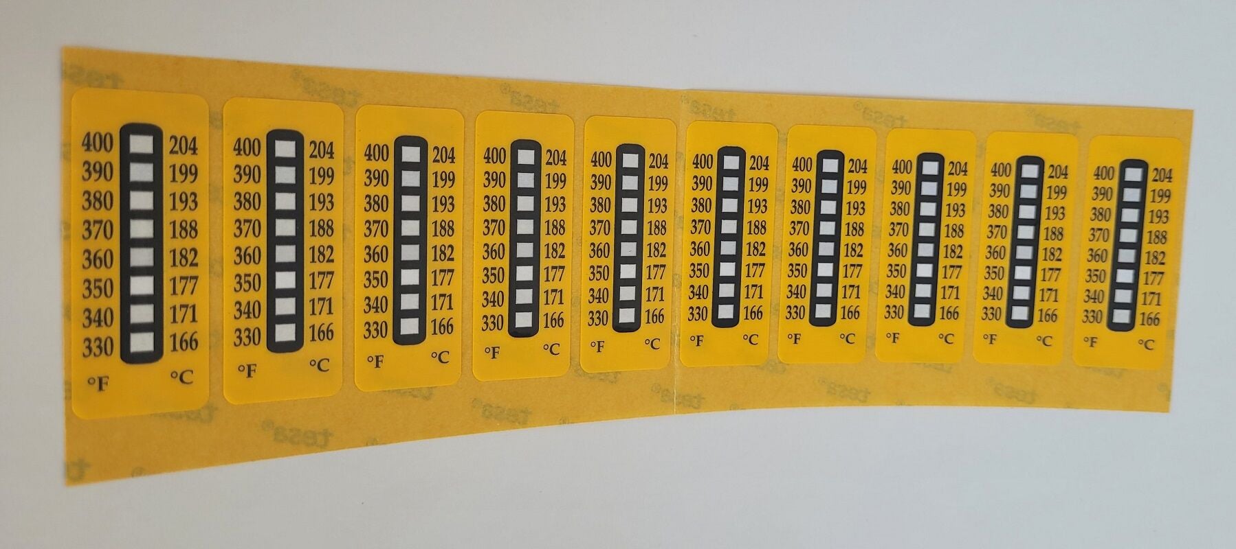 Sıcaklık Ölçüm Etiketleri 8 Değerli Seri - 10 Adet (1 Paket)